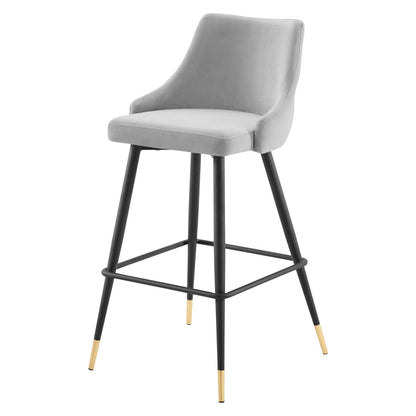 Adorn Performance Velvet Bar Stool, Velvet, Light Grey Gray, 18763