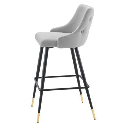 Adorn Performance Velvet Bar Stool, Velvet, Light Grey Gray, 18763
