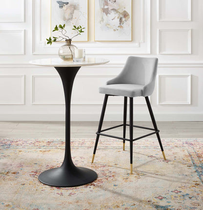 Adorn Performance Velvet Bar Stool, Velvet, Light Grey Gray, 18763