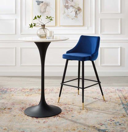 Adorn Performance Velvet Bar Stool, Velvet, Blue Navy, 18764