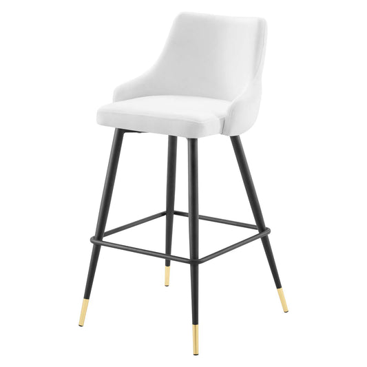 Adorn Performance Velvet Bar Stool, Velvet, White, 18766