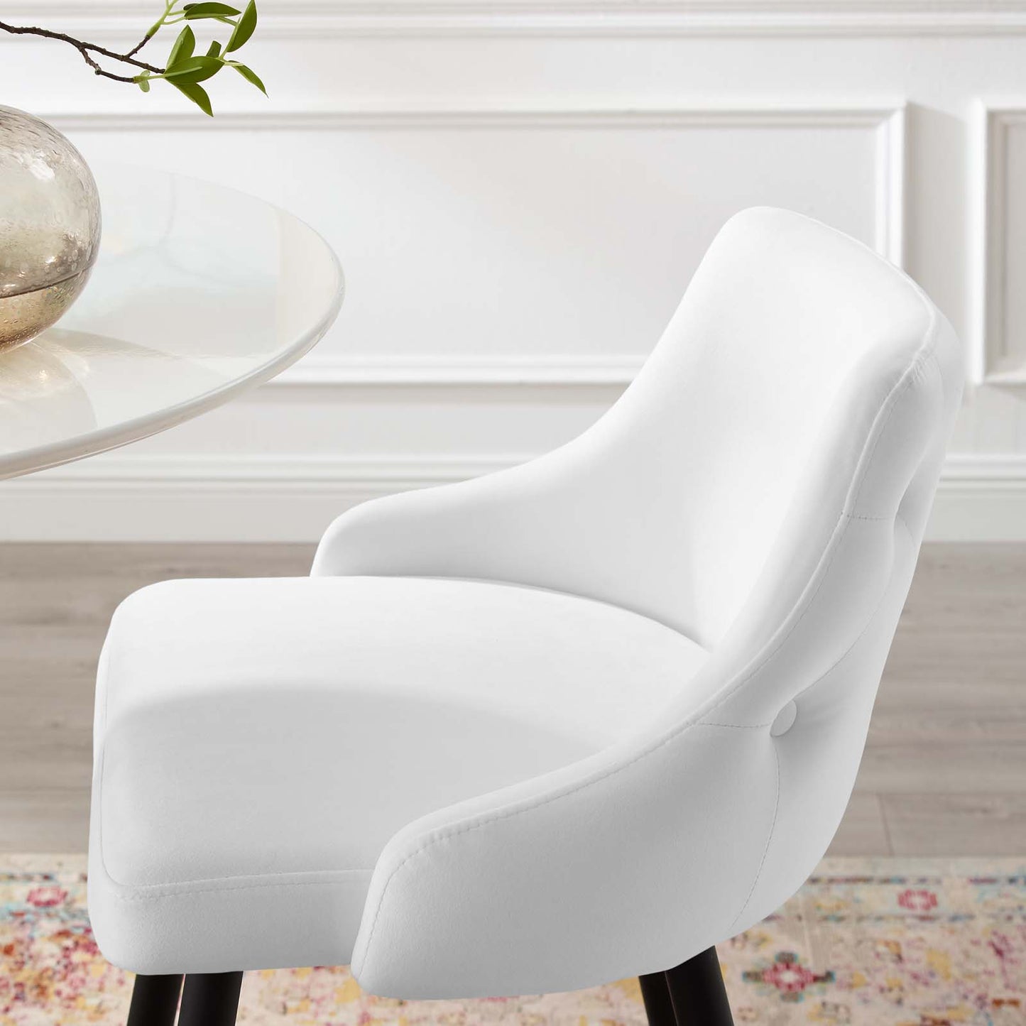Adorn Performance Velvet Bar Stool, Velvet, White, 18766