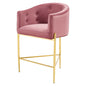 Savour Tufted Counter Stool, Velvet, Metal Steel, Pink, 18768