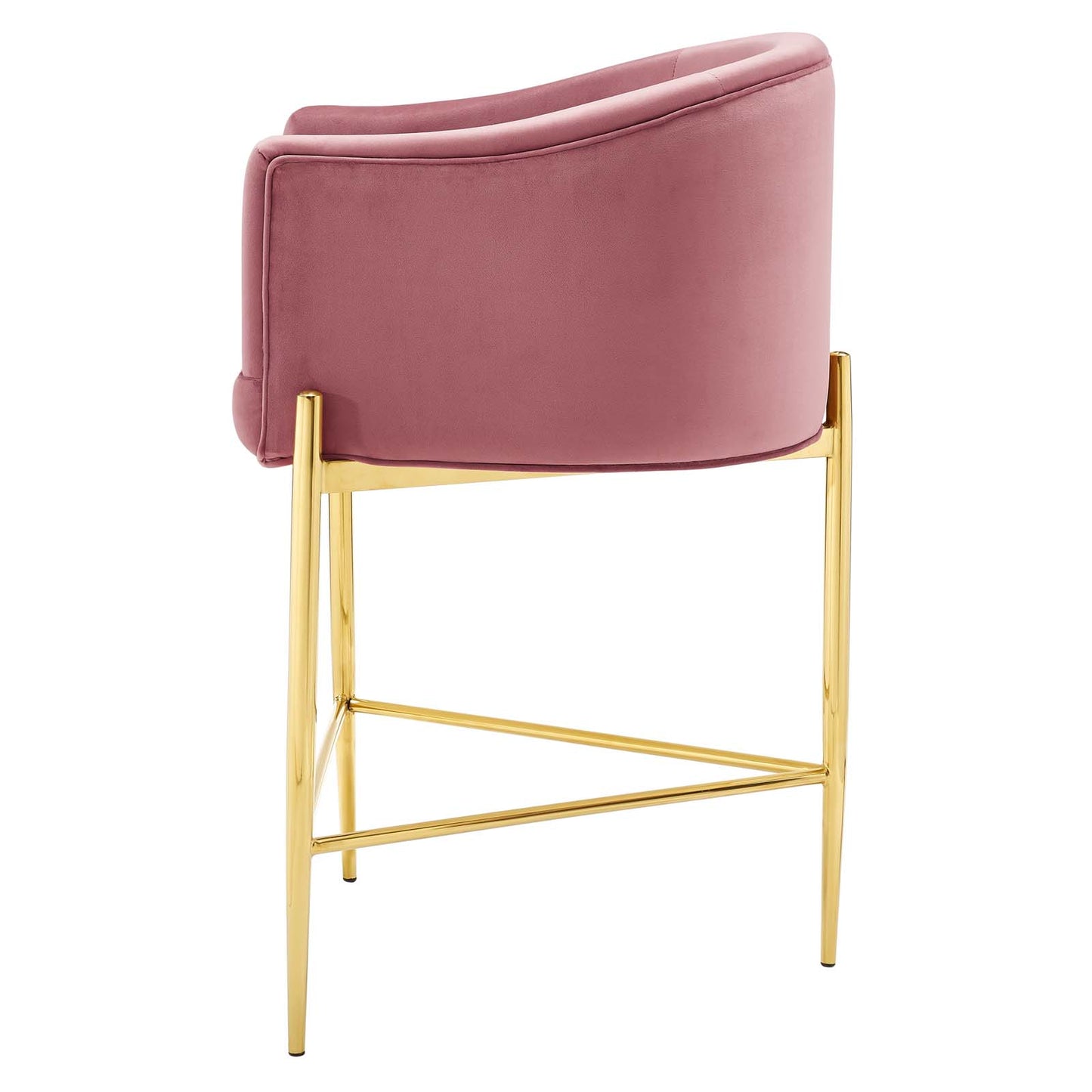 Savour Tufted Counter Stool, Velvet, Metal Steel, Pink, 18768