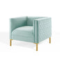 Resonate Performance Velvet Armchair, Velvet, Blue, 18783