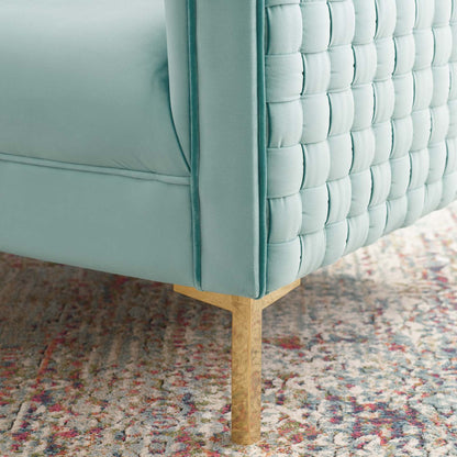 Resonate Performance Velvet Armchair, Velvet, Blue, 18783