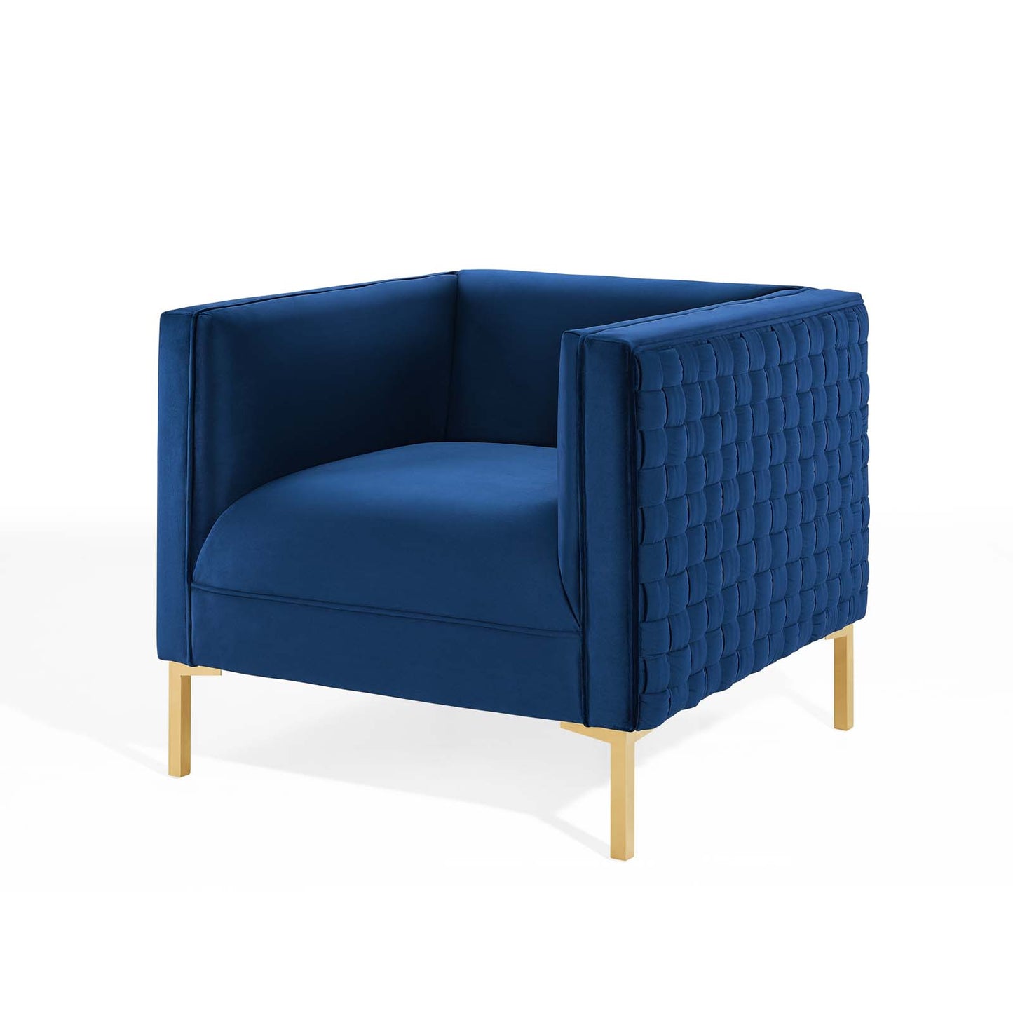 Resonate Performance Velvet Armchair, Velvet, Blue Navy, 18784