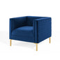 Resonate Performance Velvet Armchair, Velvet, Blue Navy, 18784