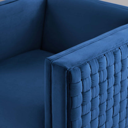 Resonate Performance Velvet Armchair, Velvet, Blue Navy, 18784