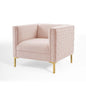 Resonate Performance Velvet Armchair, Velvet, Pink, 18785