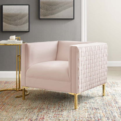 Resonate Performance Velvet Armchair, Velvet, Pink, 18785