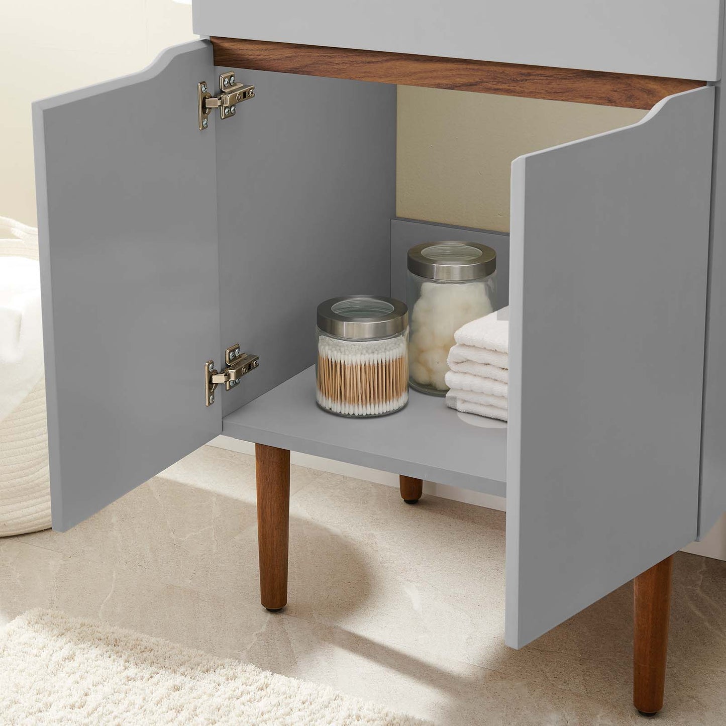 Harvest 24" Bathroom Vanity Cabinet (Sink Basin Not Included), Wood, Grey Gray Brown Brown Walnut, 18790
