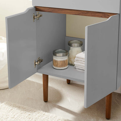 Harvest 24" Bathroom Vanity Cabinet (Sink Basin Not Included), Wood, Grey Gray Brown Brown Walnut, 18790