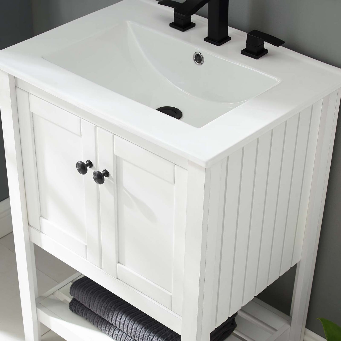 Prestige 23" Bathroom Vanity Cabinet (Sink Basin Not Included), Wood, White, 18792