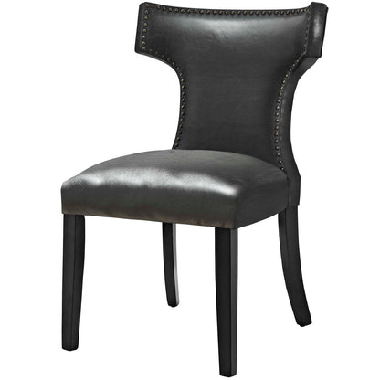 Curve Vinyl Dining Chair, Faux Leather, Black, 18799