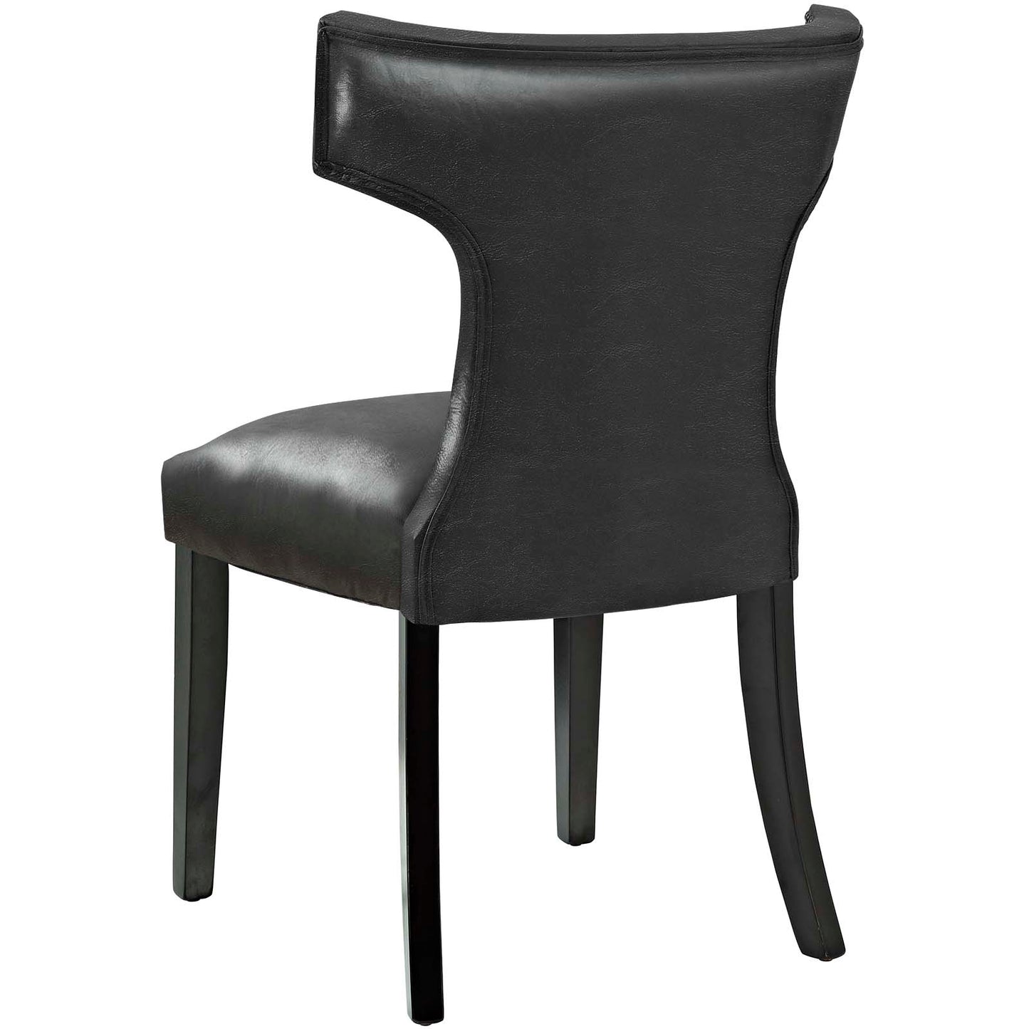 Curve Vinyl Dining Chair, Faux Leather, Black, 18799