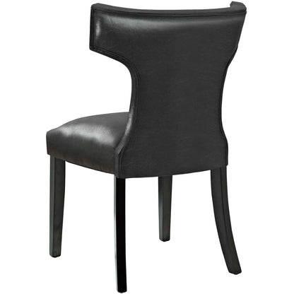 Curve Vinyl Dining Chair, Faux Leather, Black, 18799