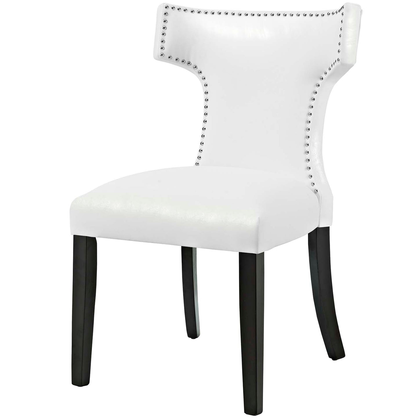 Curve Vinyl Dining Chair, Faux Leather, White, 18800