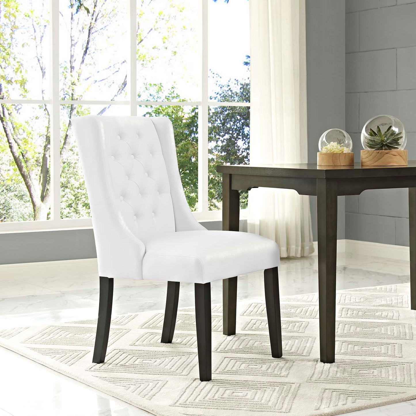 Baronet Vinyl Dining Chair, Faux Leather, White, 18802