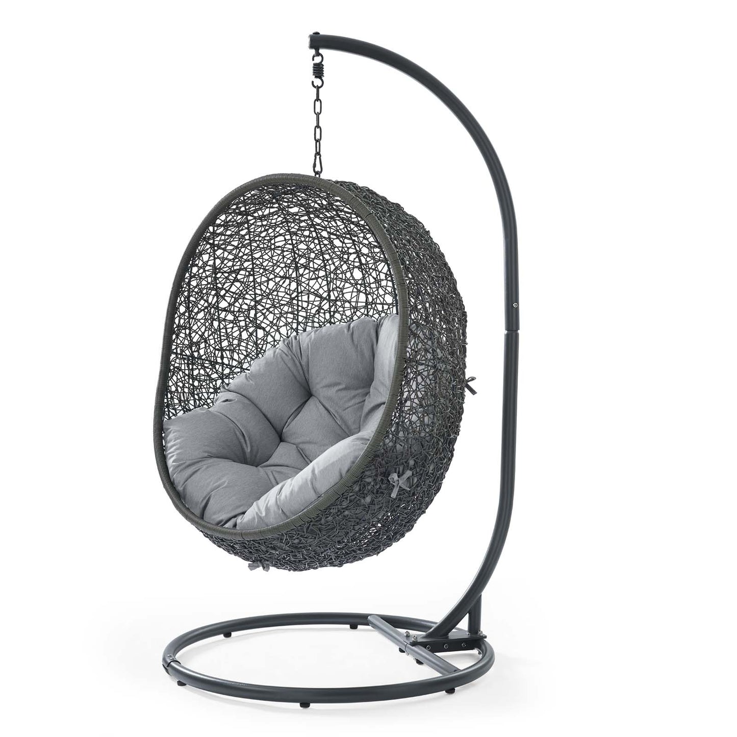 Hide Outdoor Patio Sunbrella® Swing Chair With Stand, Grey Gray, 18816
