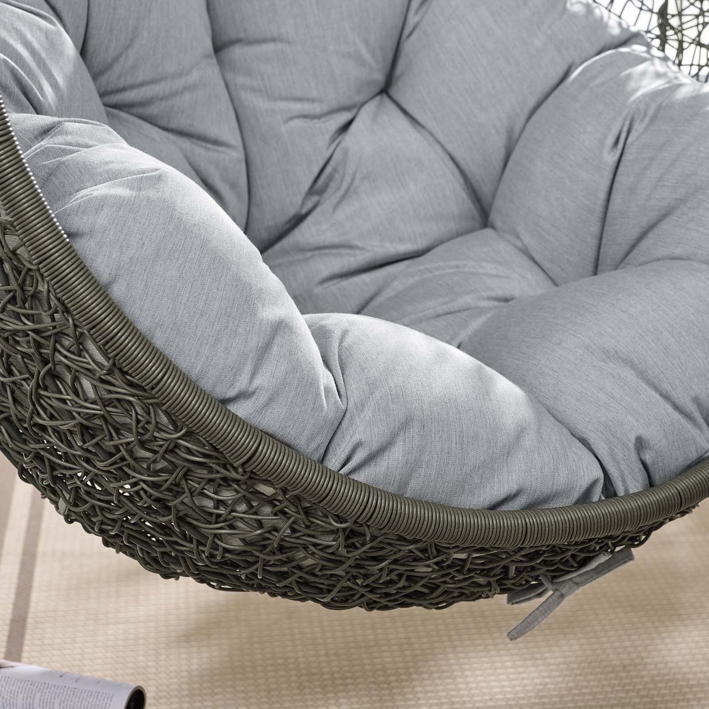 Hide Outdoor Patio Sunbrella® Swing Chair With Stand, Grey Gray, 18816
