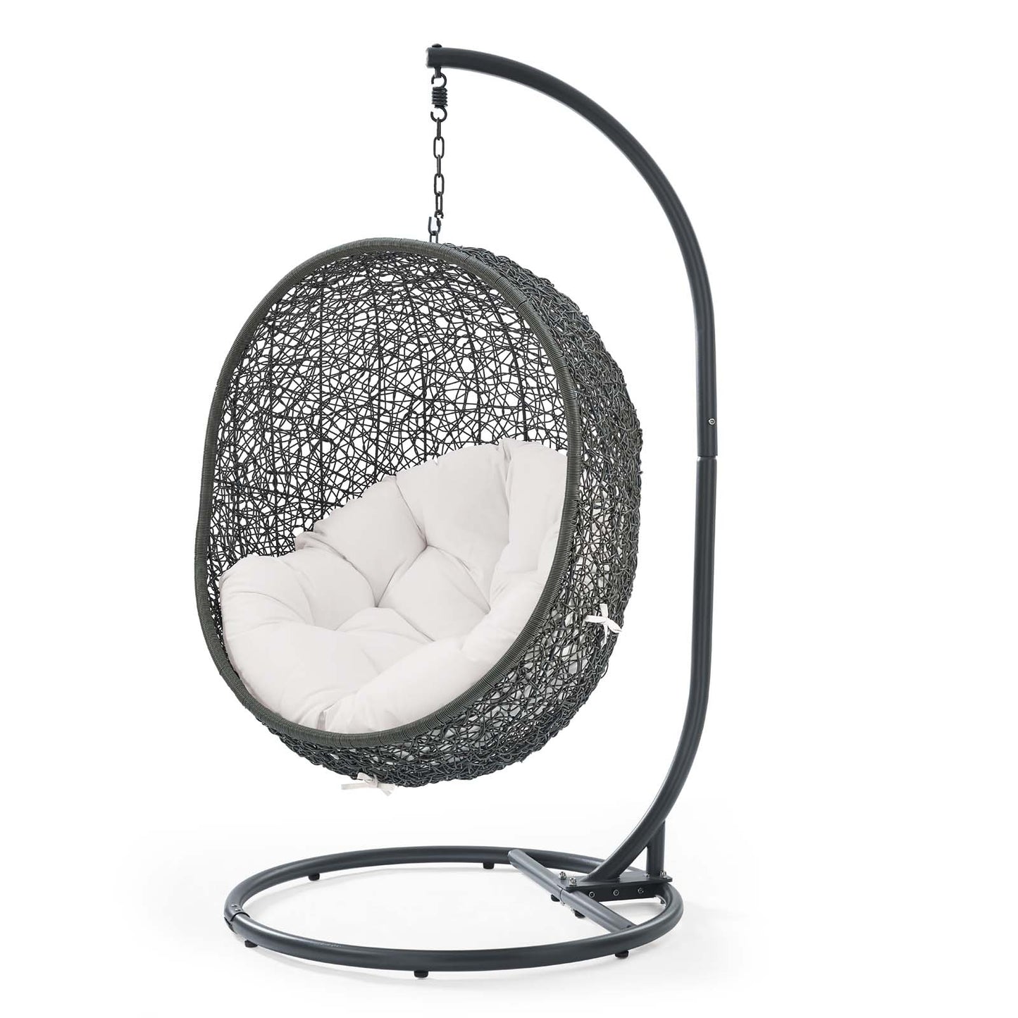 Hide Outdoor Patio Sunbrella® Swing Chair With Stand, Grey Gray White, 18818