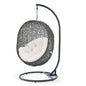 Hide Outdoor Patio Sunbrella® Swing Chair With Stand, Grey Gray White, 18818