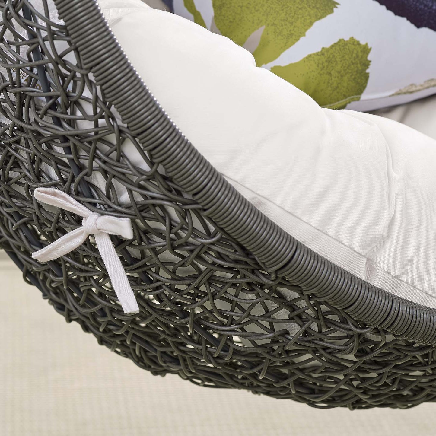 Hide Outdoor Patio Sunbrella® Swing Chair With Stand, Grey Gray White, 18818