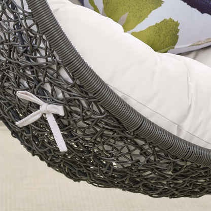 Hide Outdoor Patio Sunbrella® Swing Chair With Stand, Grey Gray White, 18818