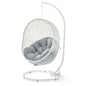 Hide Outdoor Patio Sunbrella® Swing Chair With Stand, White Grey Gray, 18820