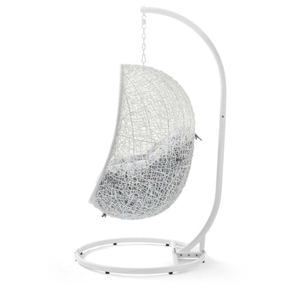 Hide Outdoor Patio Sunbrella® Swing Chair With Stand, White Grey Gray, 18820