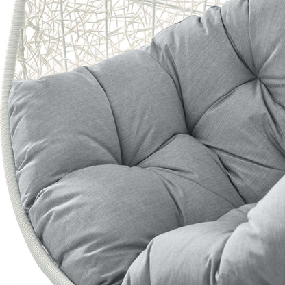 Hide Outdoor Patio Sunbrella® Swing Chair With Stand, White Grey Gray, 18820