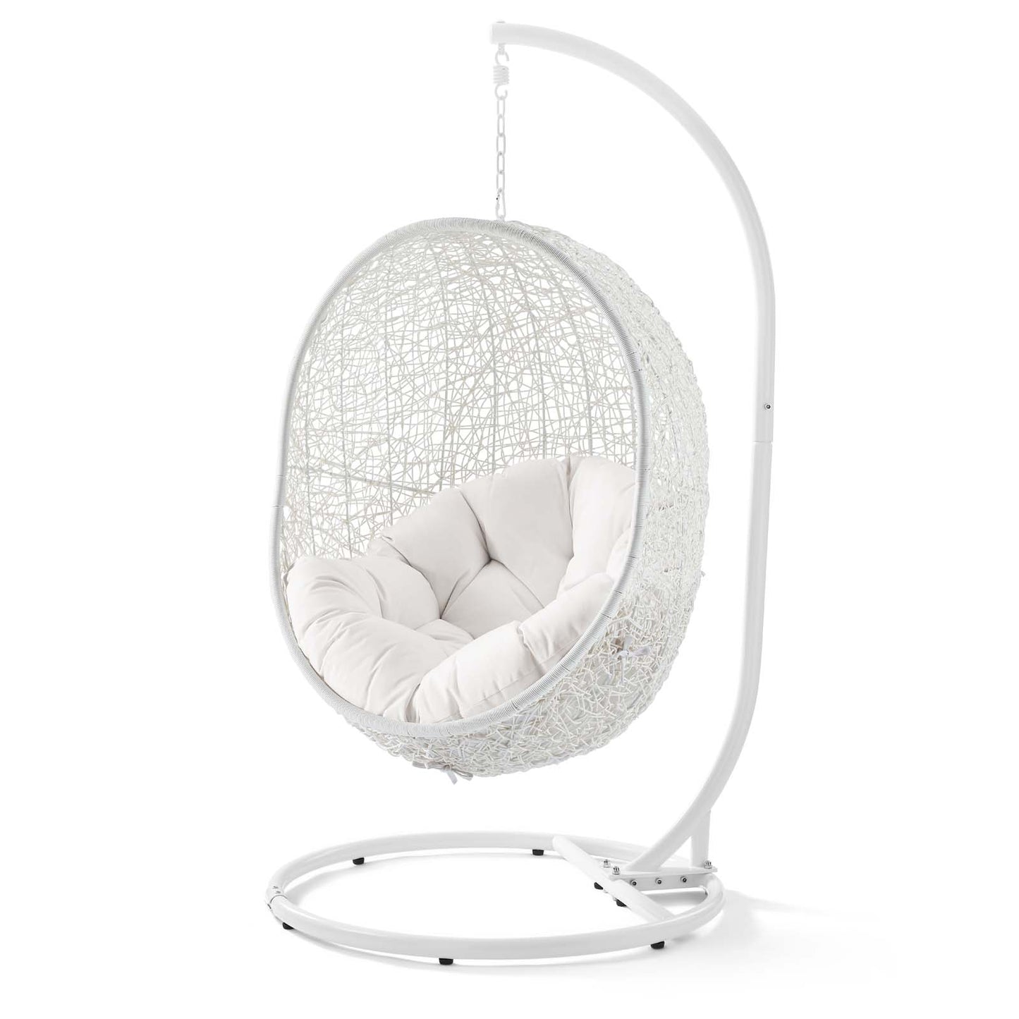 Hide Outdoor Patio Sunbrella® Swing Chair With Stand, White, 18822