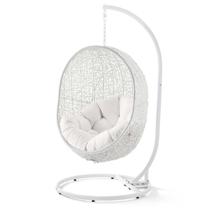 Hide Outdoor Patio Sunbrella® Swing Chair With Stand, White, 18822