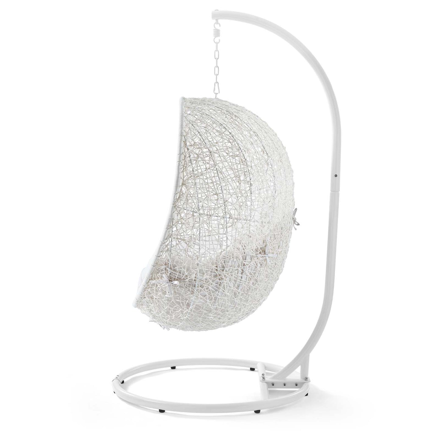 Hide Outdoor Patio Sunbrella® Swing Chair With Stand, White, 18822