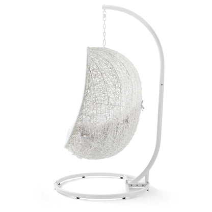 Hide Outdoor Patio Sunbrella® Swing Chair With Stand, White, 18822