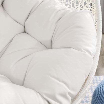 Hide Outdoor Patio Sunbrella® Swing Chair With Stand, White, 18822