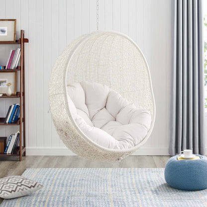 Hide Outdoor Patio Sunbrella® Swing Chair With Stand, White, 18822