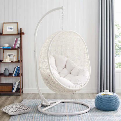 Hide Outdoor Patio Sunbrella® Swing Chair With Stand, White, 18822