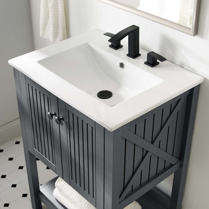 Steam 23" Bathroom Vanity Cabinet (Sink Basin Not Included), Wood, Grey Gray, 18823