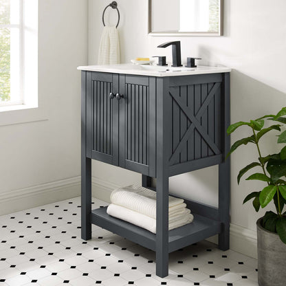 Steam 23" Bathroom Vanity Cabinet (Sink Basin Not Included), Wood, Grey Gray, 18823