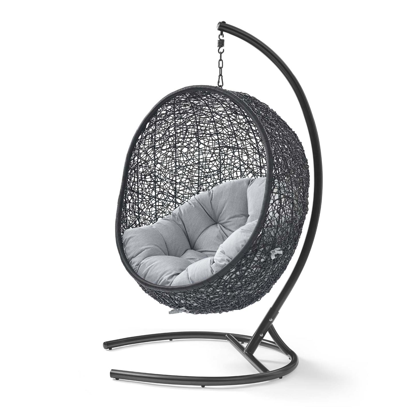 Encase Sunbrella® Swing Outdoor Patio Lounge Chair, Black Grey Gray, 18826