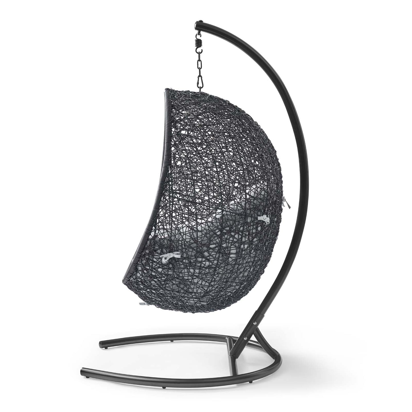 Encase Sunbrella® Swing Outdoor Patio Lounge Chair, Black Grey Gray, 18826