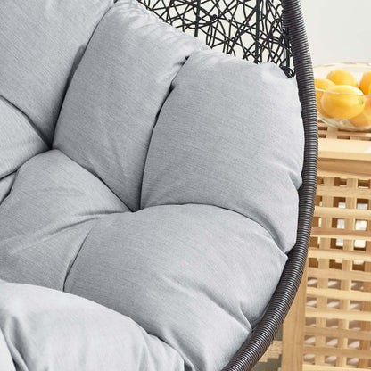 Encase Sunbrella® Swing Outdoor Patio Lounge Chair, Black Grey Gray, 18826
