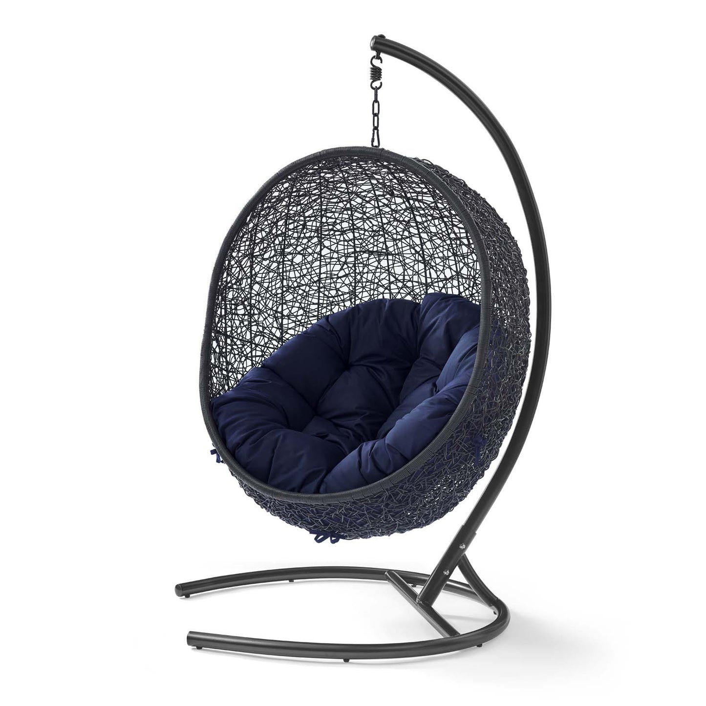 Encase Sunbrella® Swing Outdoor Patio Lounge Chair, Black Navy Blue, 18827