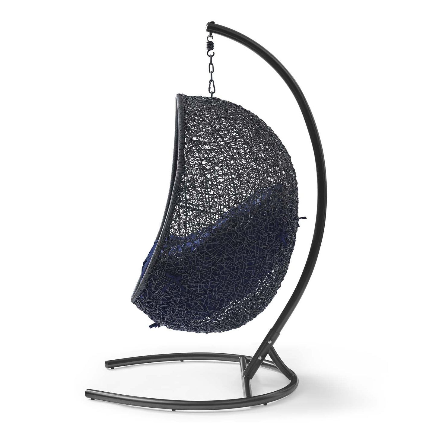 Encase Sunbrella® Swing Outdoor Patio Lounge Chair, Black Navy Blue, 18827