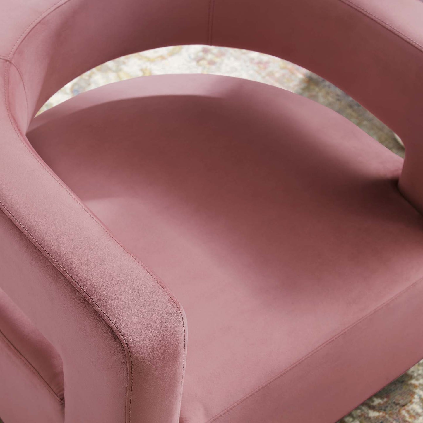 Spin Cutaway Performance Velvet Swivel Armchair, Velvet, Pink, 18829