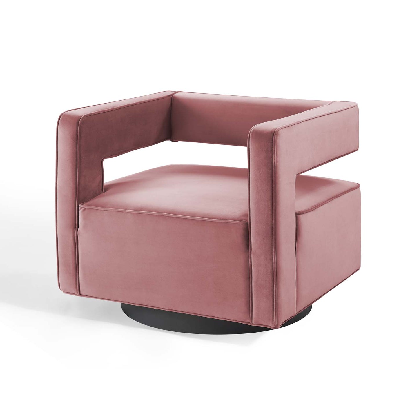 Booth Performance Velvet Swivel Armchair, Velvet, Pink, 18833