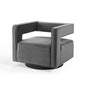 Booth Performance Velvet Swivel Armchair, Velvet, Grey Gray, 18834