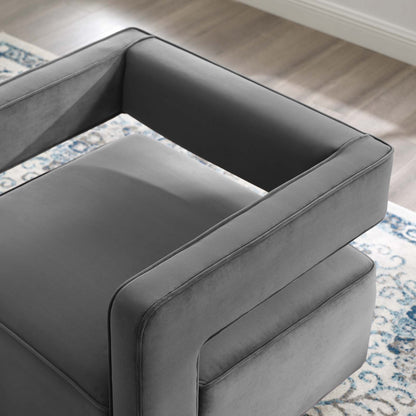 Booth Performance Velvet Swivel Armchair, Velvet, Grey Gray, 18834